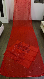 Beautiful sequence saree for partywear look - Joshindia