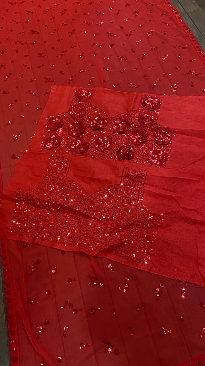 Beautiful sequence saree for partywear look - Joshindia