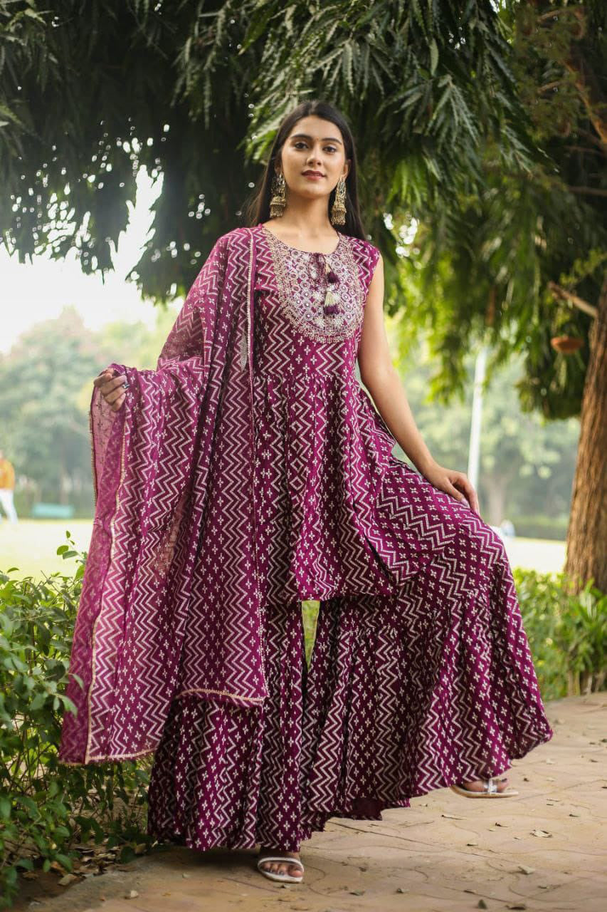 Trending Wine Color Kurti Set For Wedding Buy Now - Joshindia