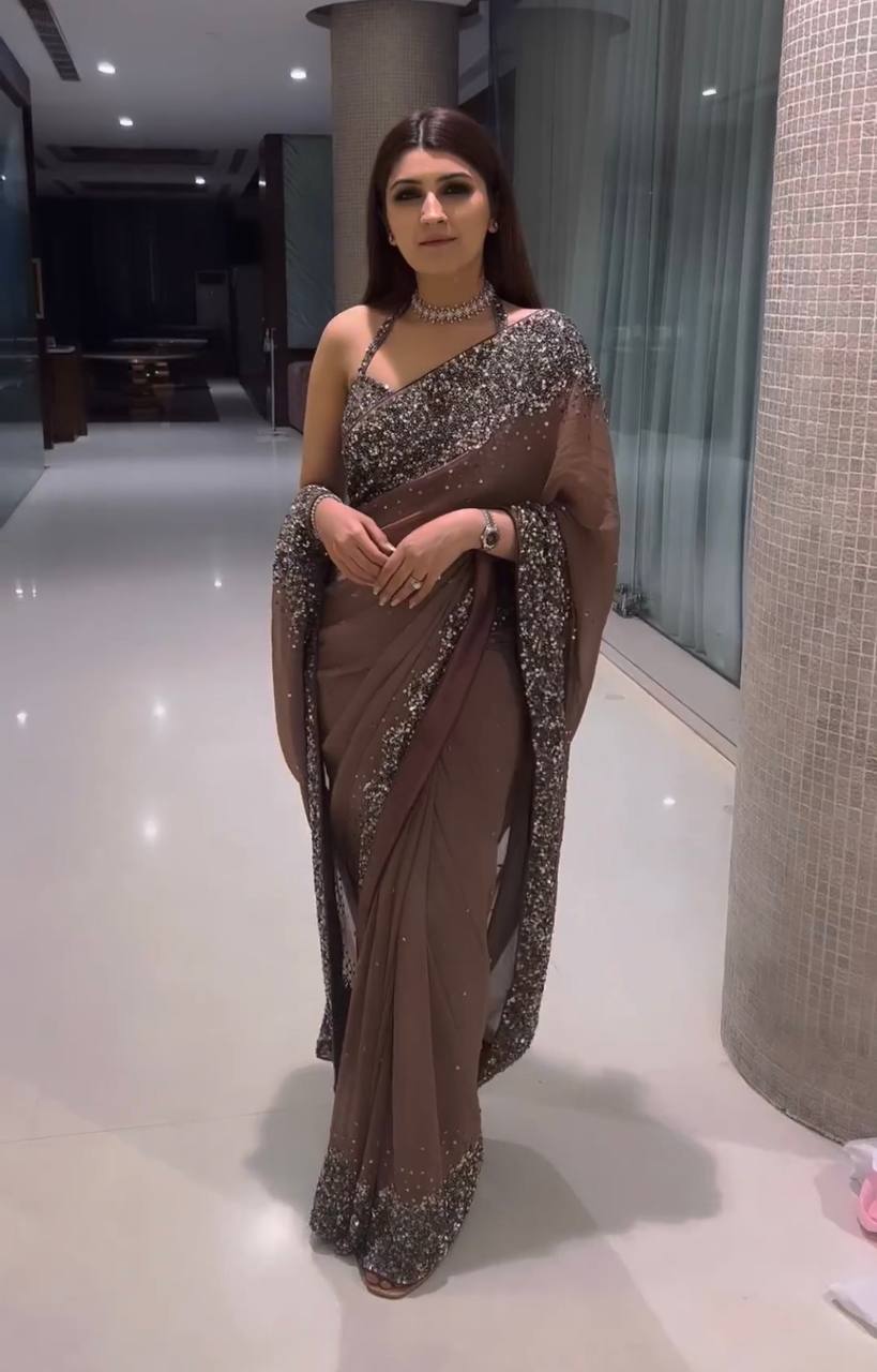 Heavy designer saree at affordable rate - Joshindia