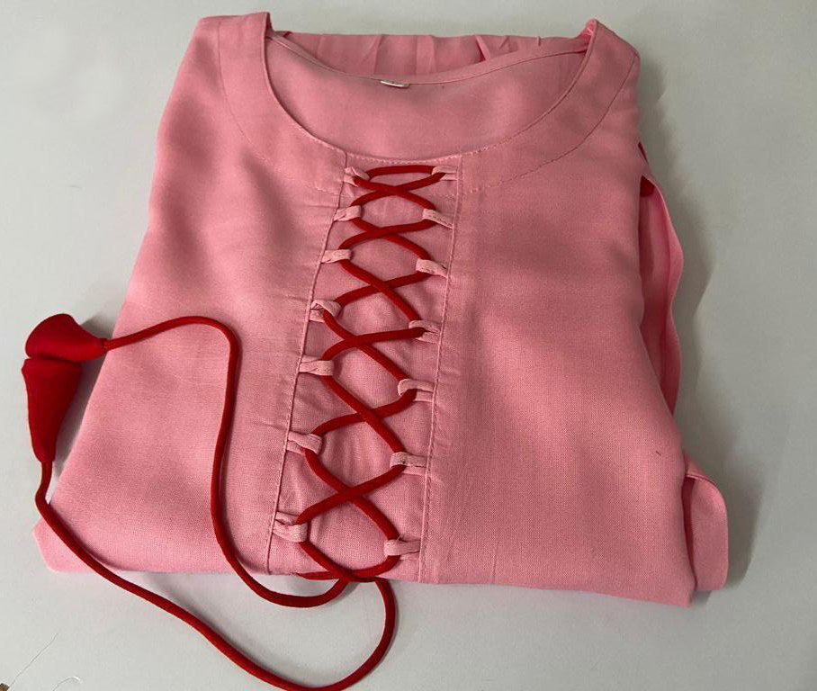 Beautiful Round Neck Embroidered Kurta - Joshindia