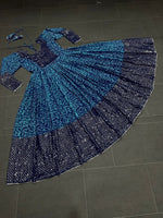 Turcoish blue ready to wear gown for wedding function buy online - Joshindia