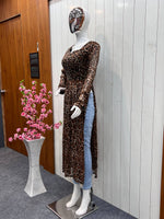 PURE SOFT FOX GEORGETTE LEOPARD TRENDY NYRA STYLE KURTA - Joshindia