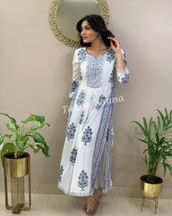 Trendy White Color Printed Kurta Set For Stylish Look At Best Price - Joshindia
