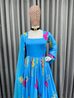 Buy Blue color lucknowi style kurta set for stylish look - Joshindia