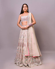 lucknowi Cream lehenga choli For Women Buy Online - Joshindia