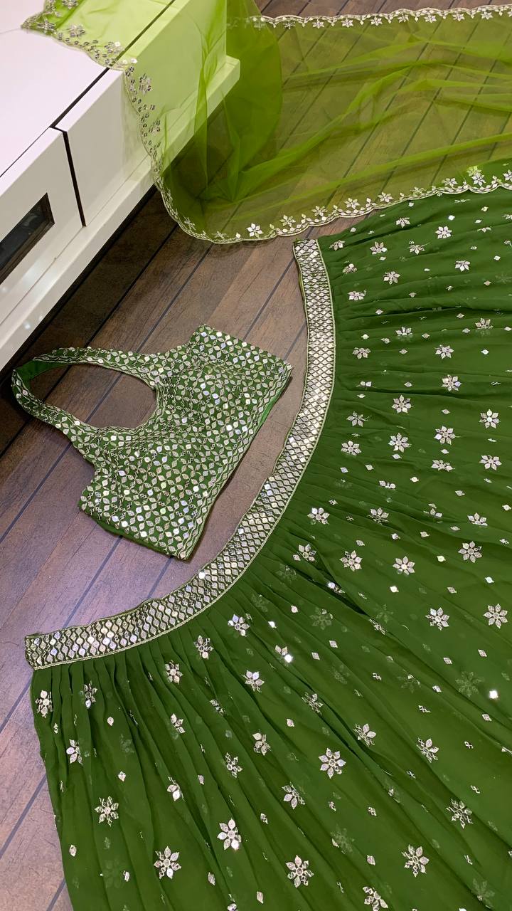 Buy Green Color Party Wear Stunning Lehenga Choli At Best Price - Joshindia