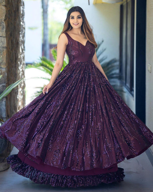 Best Purple colur Designer Gown