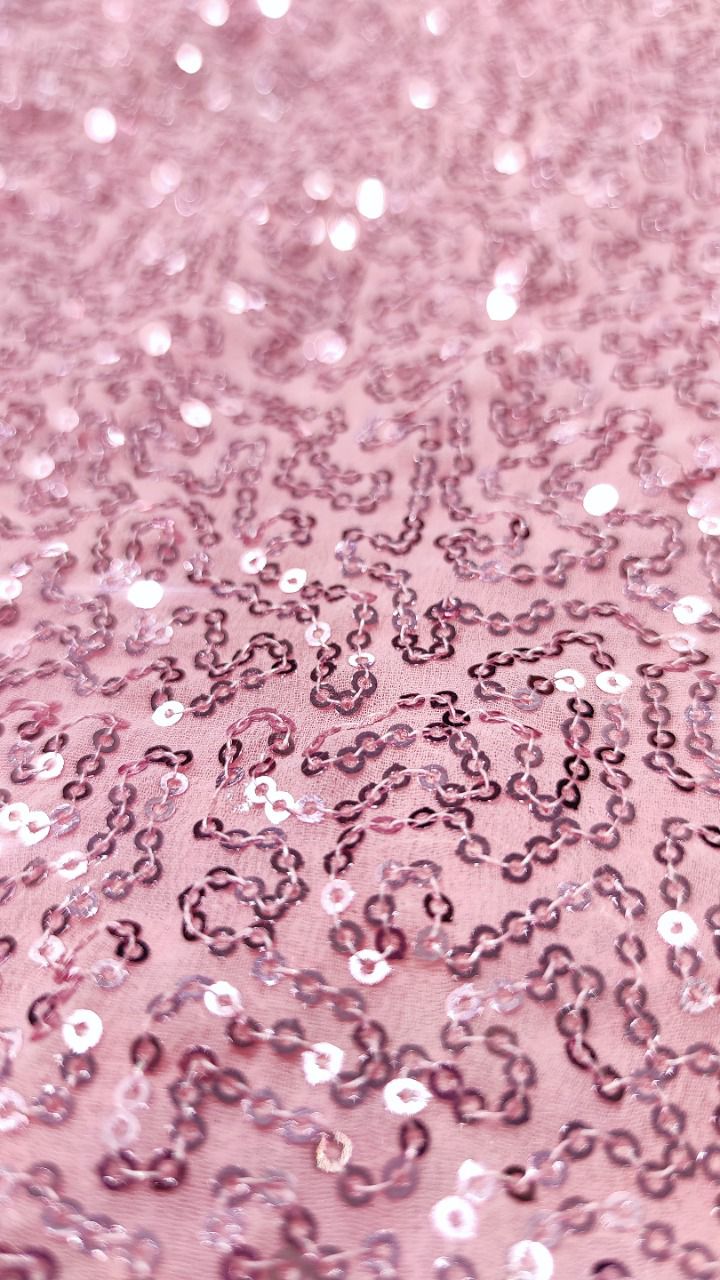 BEAUTIFULPINK COLOUR SEQUENCE WORK SAREE WITH BLOUSE - Joshindia