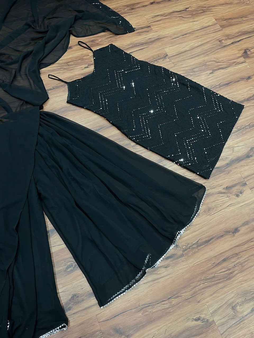 Black color trending floor length salwar suit buy now - Joshindia