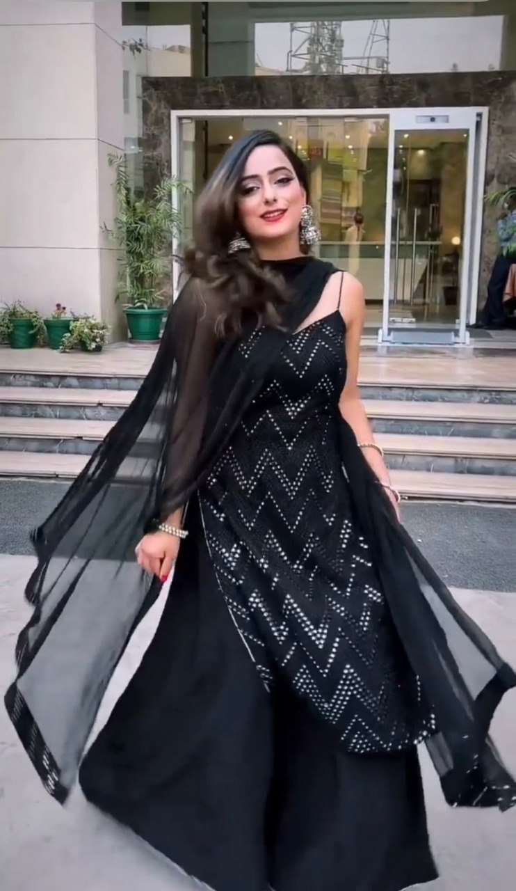 Black color trending floor length salwar suit buy now Joshindia