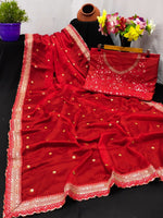 Red Saree At Affordable Price Buy Online - Joshindia
