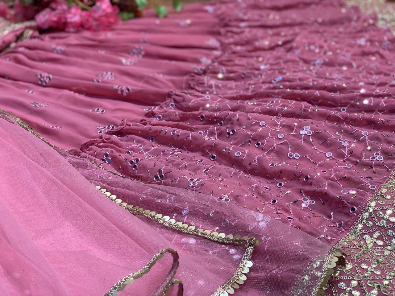 Beautiful Pink Color Lehenga choli For Wedding
