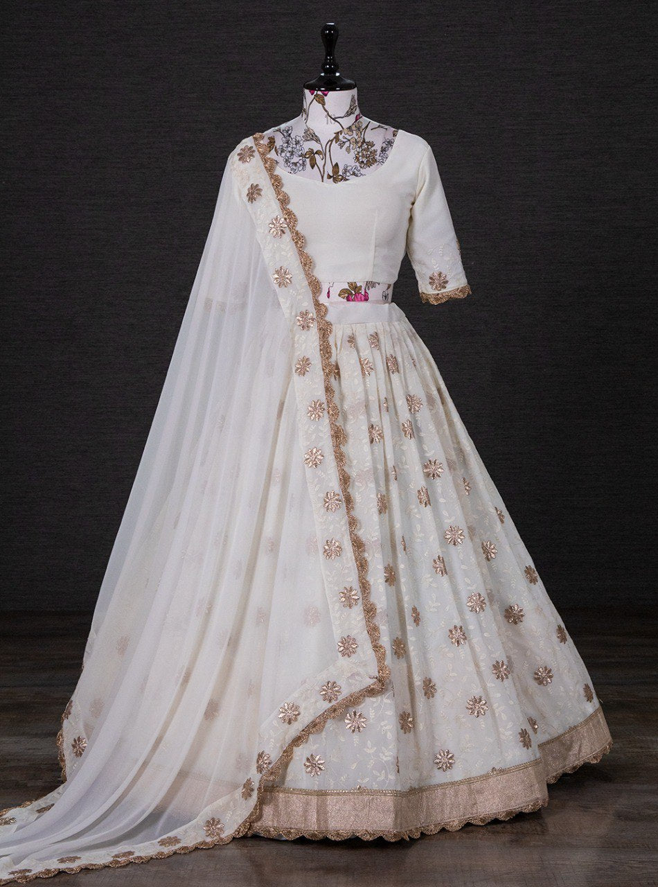 Amazing White Designer lehenga Choli Buy It Now - Joshindia