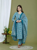 Buy Sky bluecolor lucknowi style kurta set for stylish look - Joshindia
