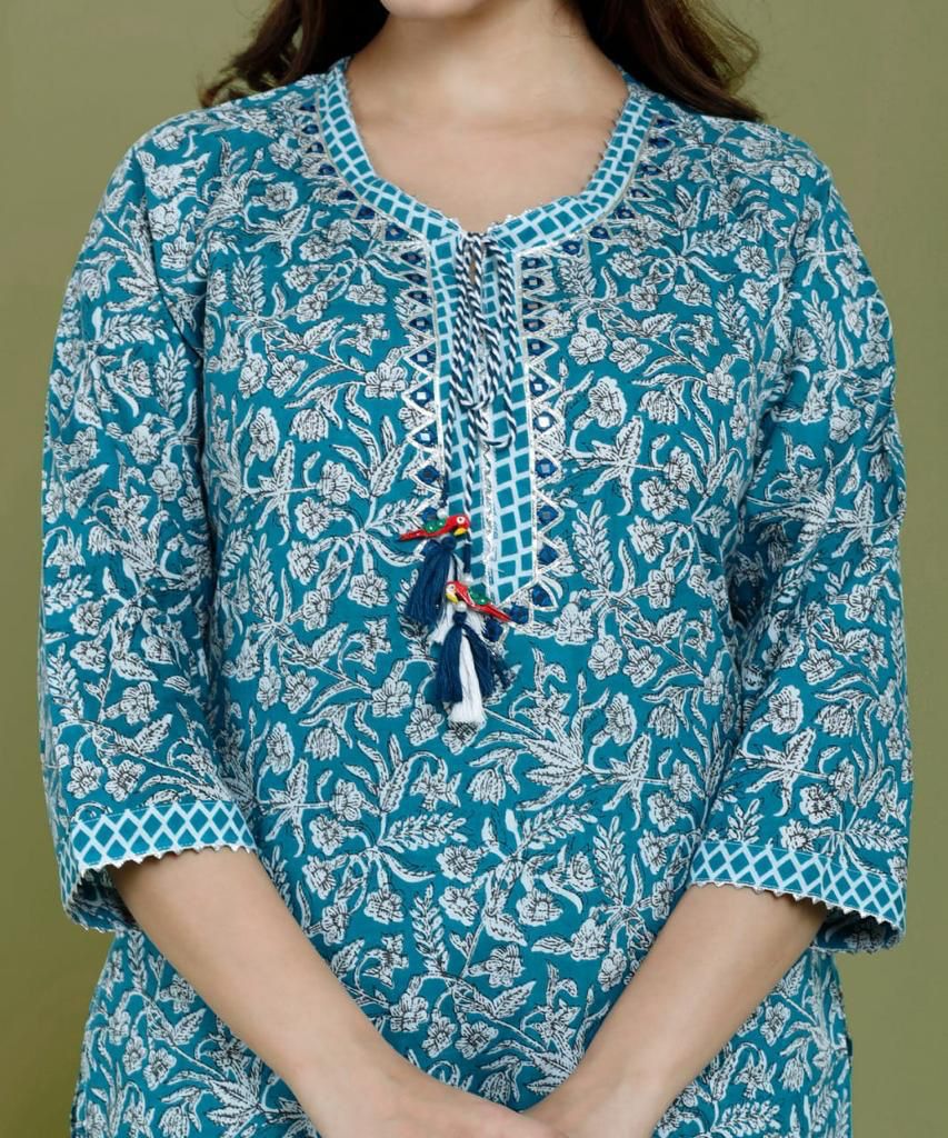 Buy Sky bluecolor lucknowi style kurta set for stylish look - Joshindia
