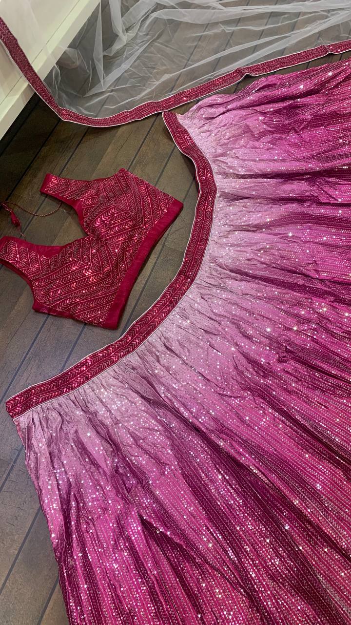 Trending Pink Color Shimmer Look Lehenga Choli - Joshindia