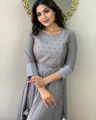 Fastival special cotton lurex  gown - Joshindia
