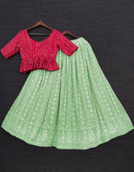 Trendy Pista colour Designer Lehenga Choli Buy Now - Joshindia