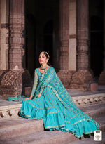 Buy Ruffle Lehenga Choli Online at Best Prices in Sky Blue Color - Joshindia