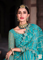 Buy Ruffle Lehenga Choli Online at Best Prices in Sky Blue Color - Joshindia