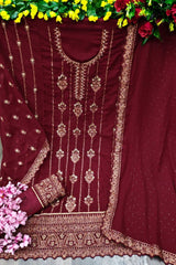 Trending wine colour  pakistani suit at affordable price - Joshindia