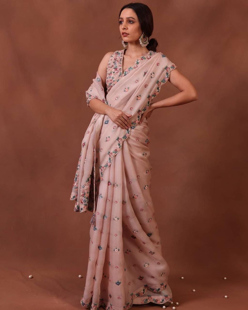 Peach Color Amazing Saree Collection In Online