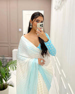 Sky Blue Color Designer Saree At Affordable Price - Joshindia