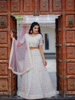 Navratri Special White Designer Lehenga Choli For Trendy Look - Joshindia