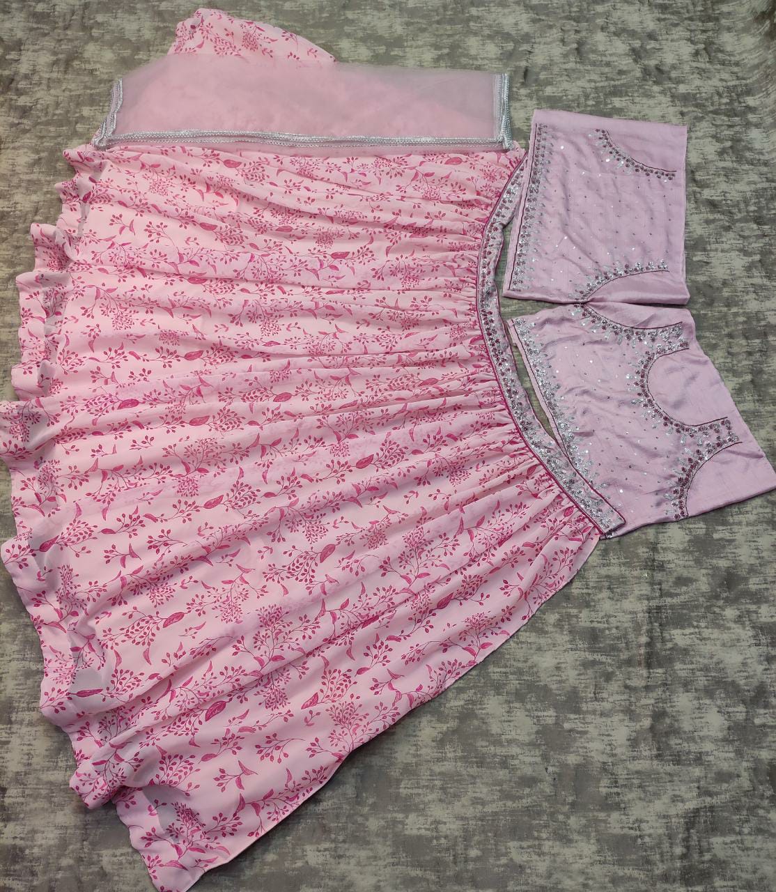 Digital Printed Baby Pink Lehenga Choli For Women - Joshindia