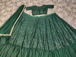 Gorgeous Green Color Sequins Ruffle Lehenga Choli - Joshindia