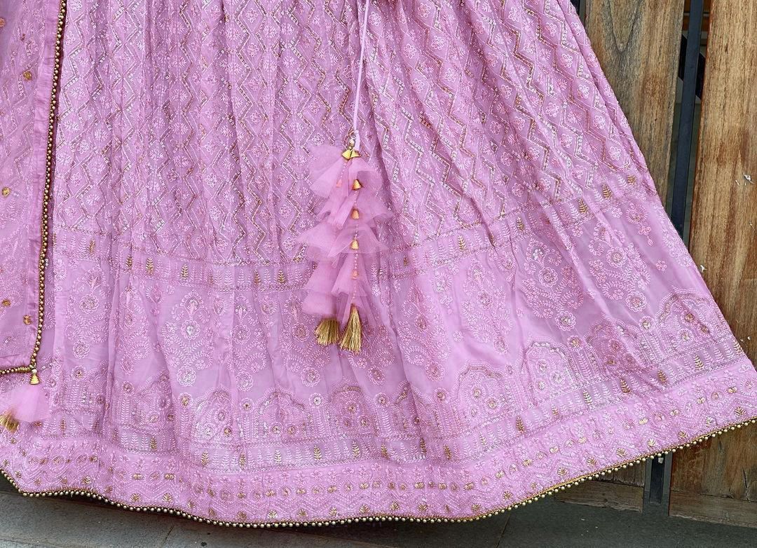 navratri special lehenga choli In Pink Color - Joshindia