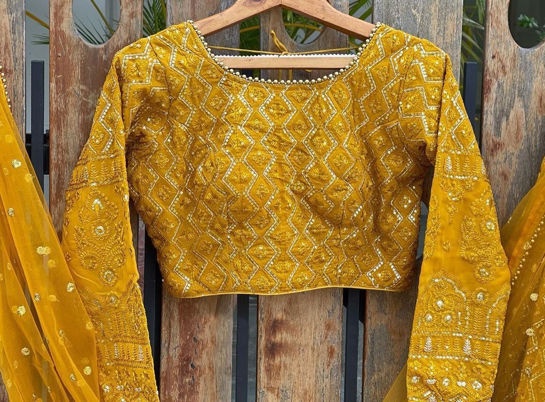 navratri special lehenga choli In Yellow Color - Joshindia