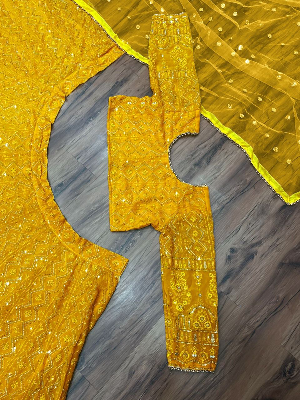 navratri special lehenga choli In Yellow Color - Joshindia