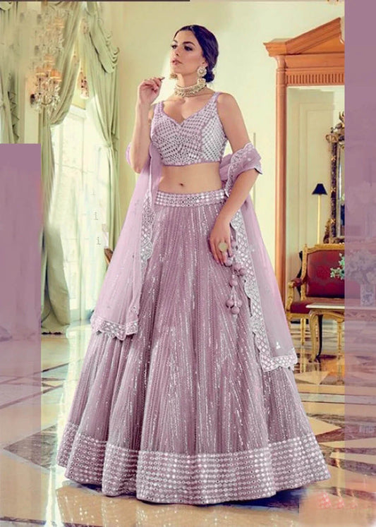 Beautiful Lilac Color Lehenga Choli For Wedding