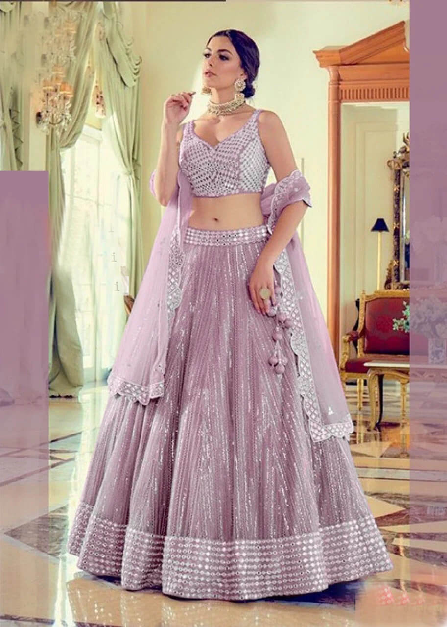 Beautiful Lilac Color Lehenga Choli For Wedding - Joshindia
