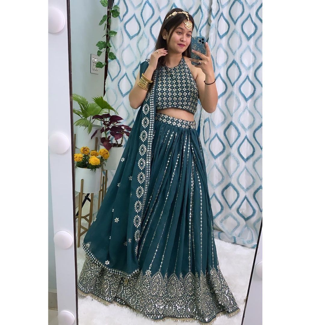 Trending Blue Color Gorgeous Look Lehenga Choli - Joshindia