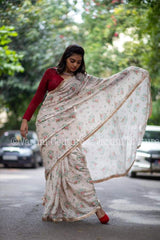 Beautiful printed designer saree buy online - Joshindia
