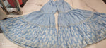 Light Blue Color Short anaarkali kurti with full flair sharara and dupatta - Joshindia
