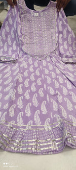 Lighr Purple Color Short anaarkali kurti with full flair sharara and dupatta - Joshindia