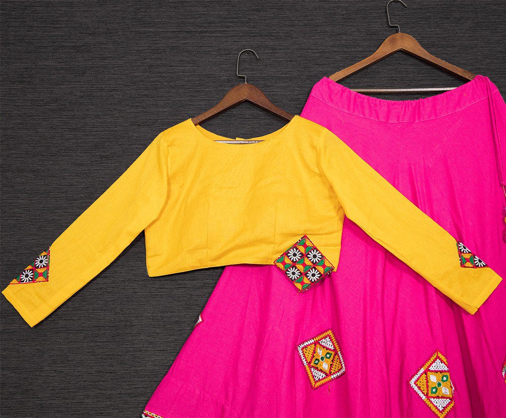 Buy Navratri Chaniya Choli Garba Dress Online Pink Color - Joshindia
