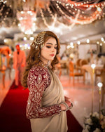 Buy Cream Color Latest Saree Collection Online in India - Joshindia