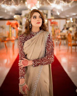 Buy Cream Color Latest Saree Collection Online in India - Joshindia