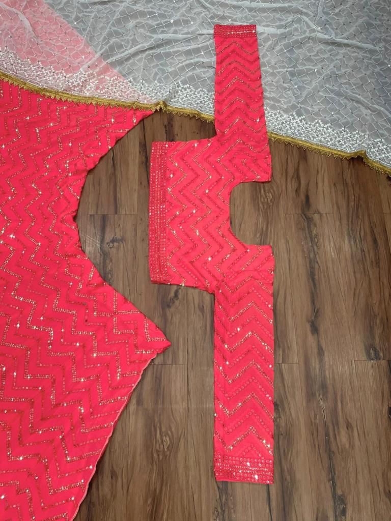 Pink color Mirror work Designer Lehenga choli for Wedding & Engagement Function - Joshindia