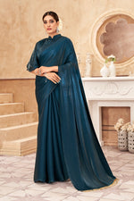 Buy Turcoish Color Latest Saree Collection Online in India - Joshindia