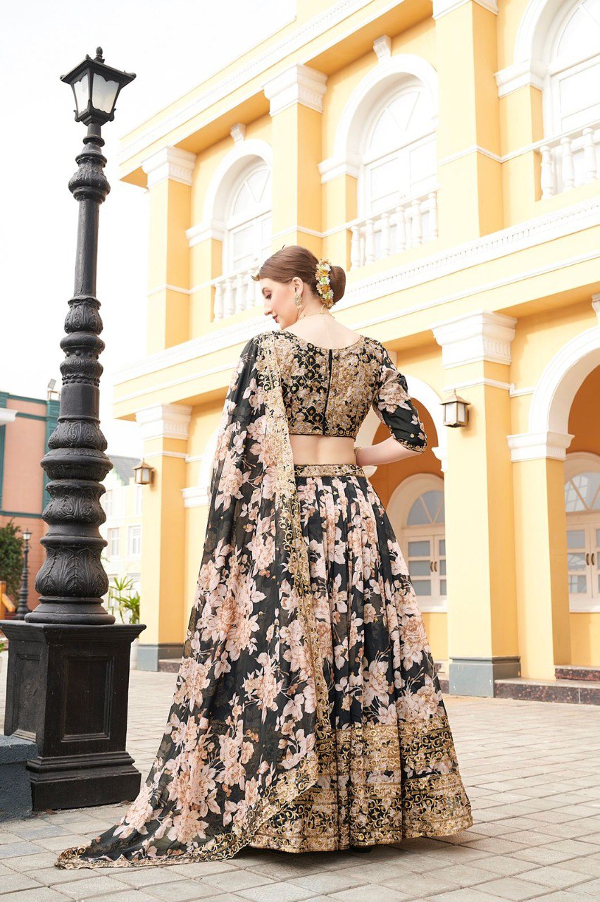 Trending Black Color Lehenga Choli For Wedding - Joshindia
