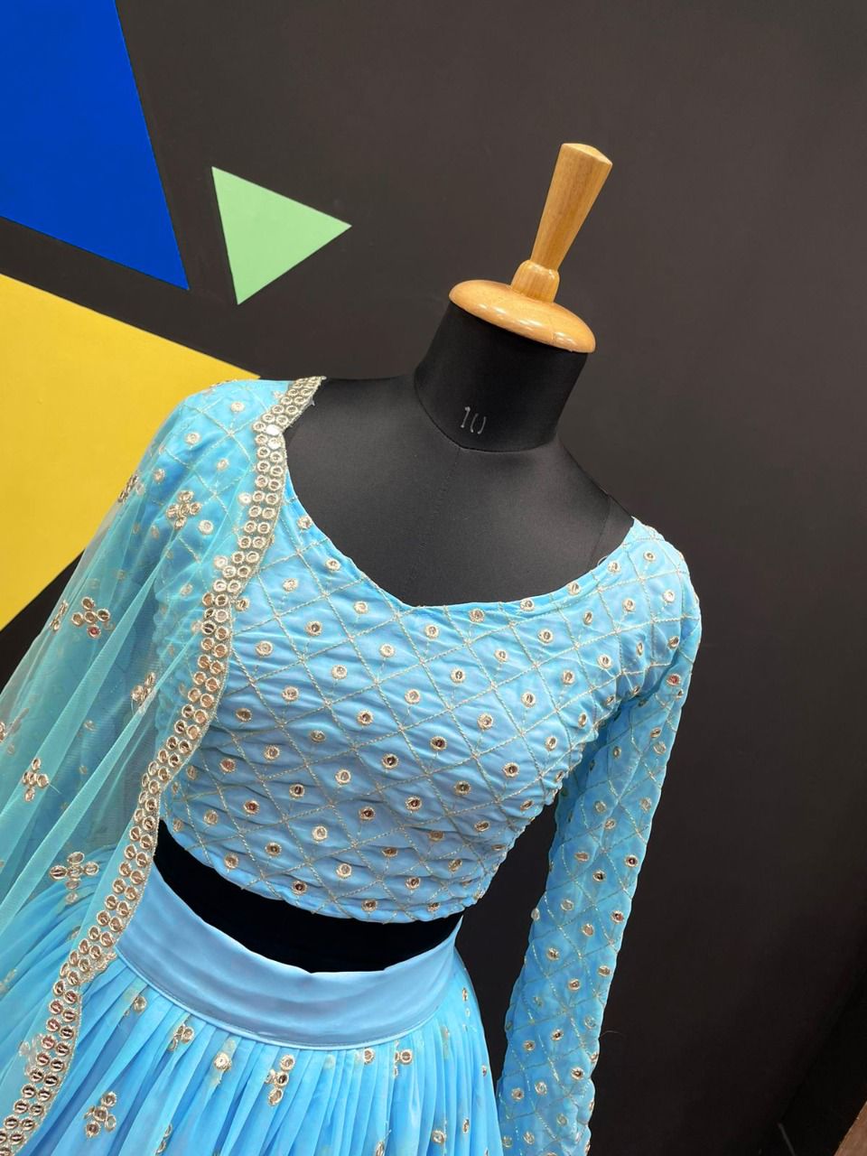 Sky Blue Color Lehenga Choli For Wedding Buy Now - Joshindia