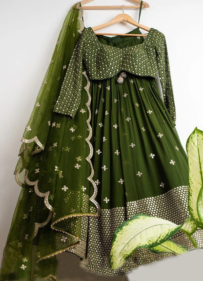 Green Color Lehenga Choli For Wedding Buy now