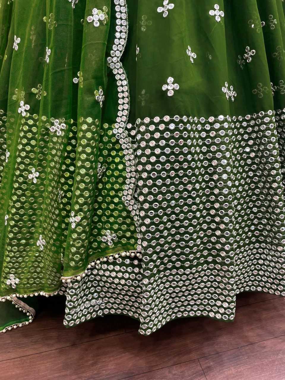 Green Color Lehenga Choli For Wedding Buy now