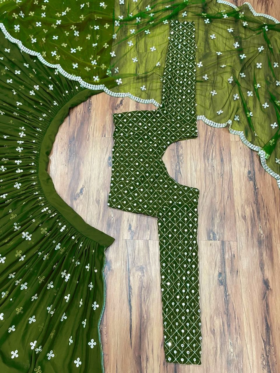 Green Color Lehenga Choli For Wedding Buy now - Joshindia